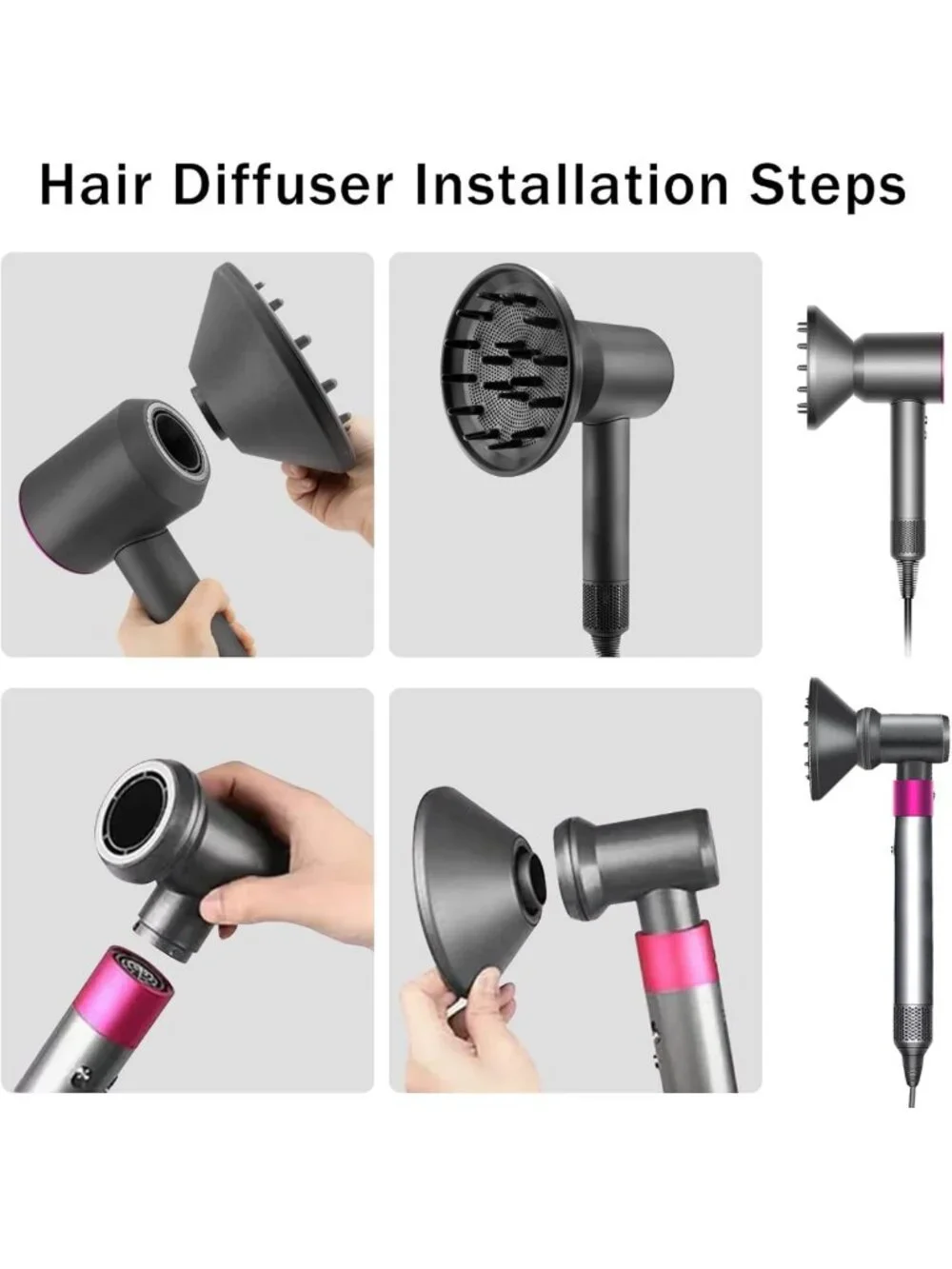 Hair Diffuser Attachment for Supersonic Hair Dryer - Styling Tool & Accessories